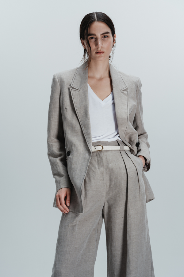 Kara Jacket, Grey Linen