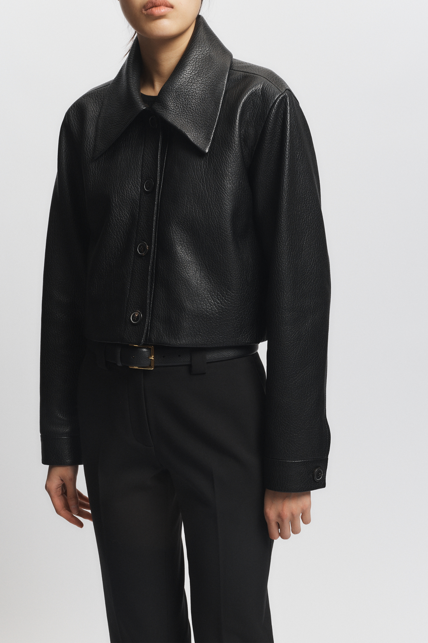 廃番・美品【BROSKI AND SUPPLY】RIM MOON LEATHER Lomand Crinkle Leather Jacket, Black – SAINT ART