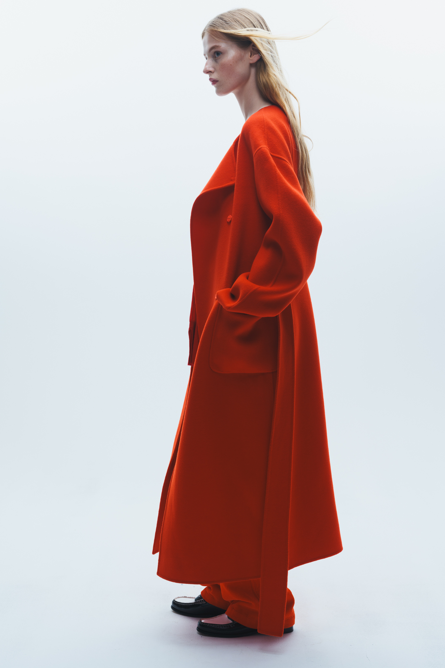 Aspen Wool Coat, Poppy Red - Main Image