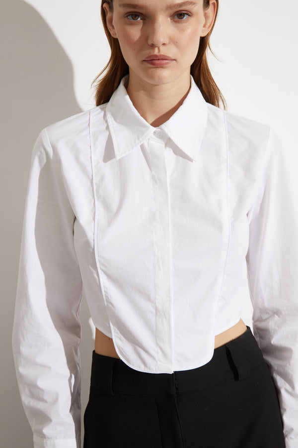 Joyce Tuxedo Shirt, White