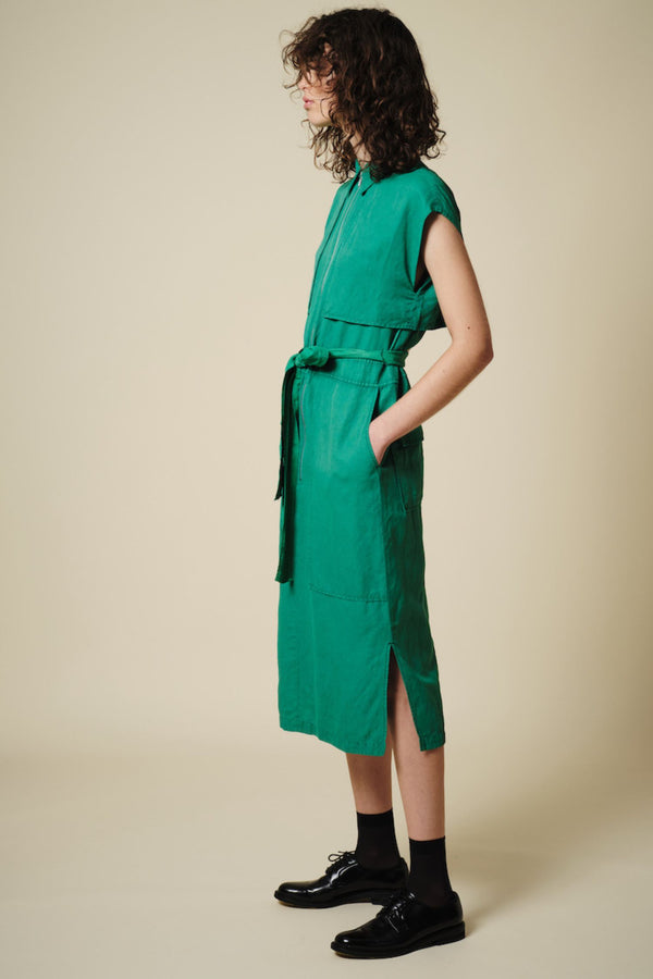 Fran Short Sleeve Cargo Dress, Pepper Green