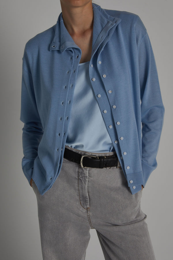 Ashley Buttondown Sweater, Baby Blue