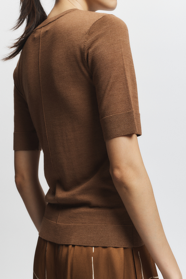 Lucia Short Sleeve Sweater, Clove
