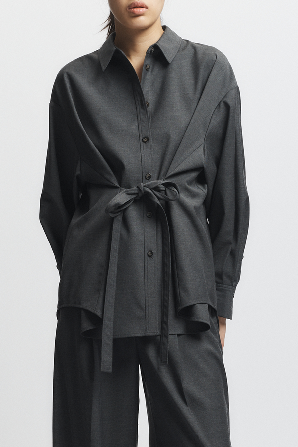 Kinn Oversized Shirt, Dark Grey