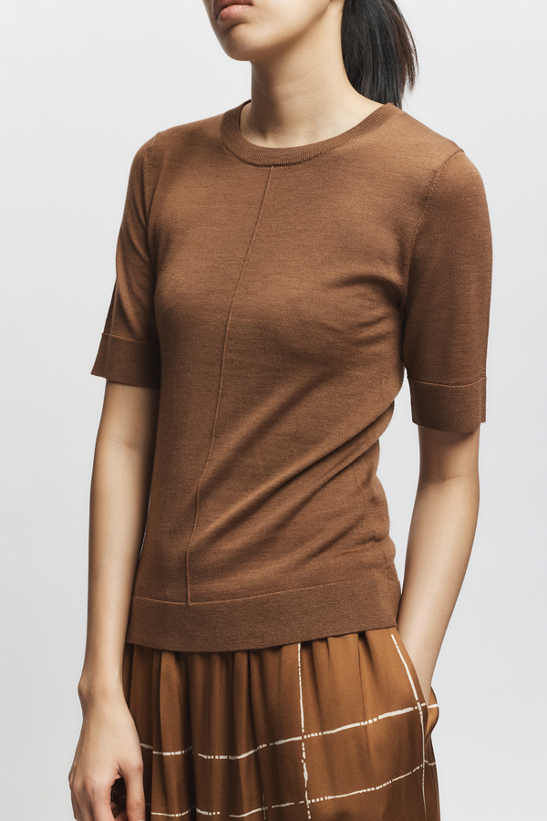 Lucia Short Sleeve Sweater, Clove