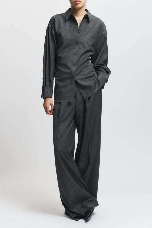 Kinn Oversized Shirt, Dark Grey