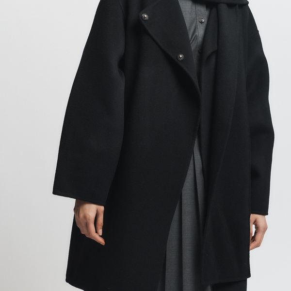 Orla Wool Scarf Coat, Black – SAINT ART