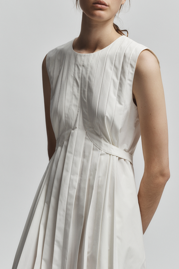 Judson Pleated Maxi Dress, White