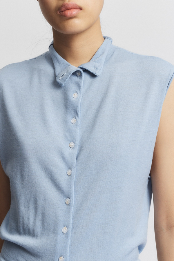 Brooke Sleeveless Sweater, Baby Blue