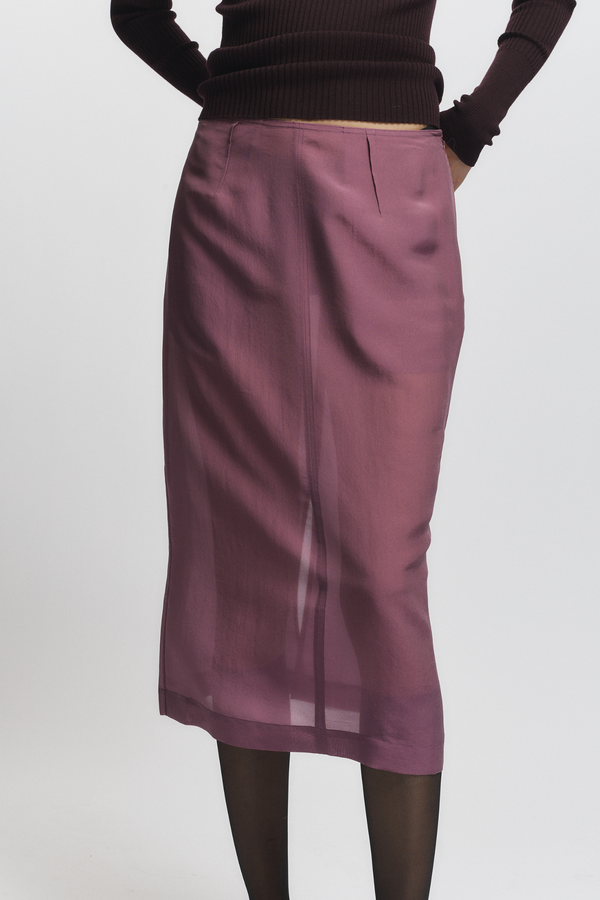 Idris Semi Sheer Skirt, Grape