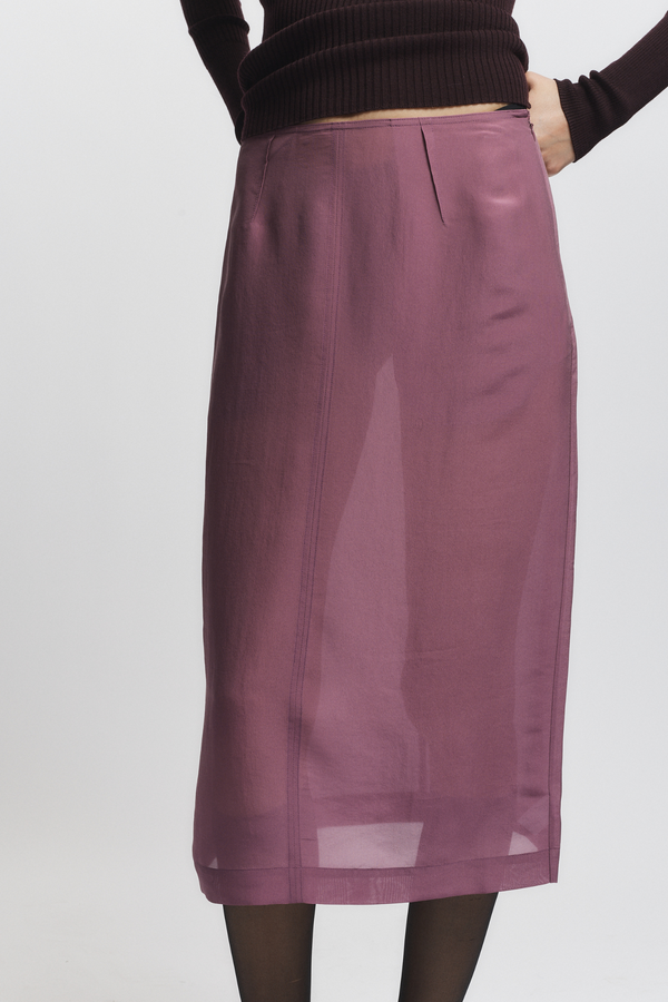 Idris Semi Sheer Skirt, Grape