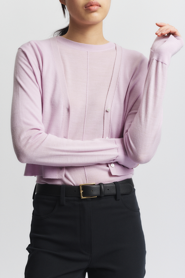 Nixon Cropped Cardigan, Lilac