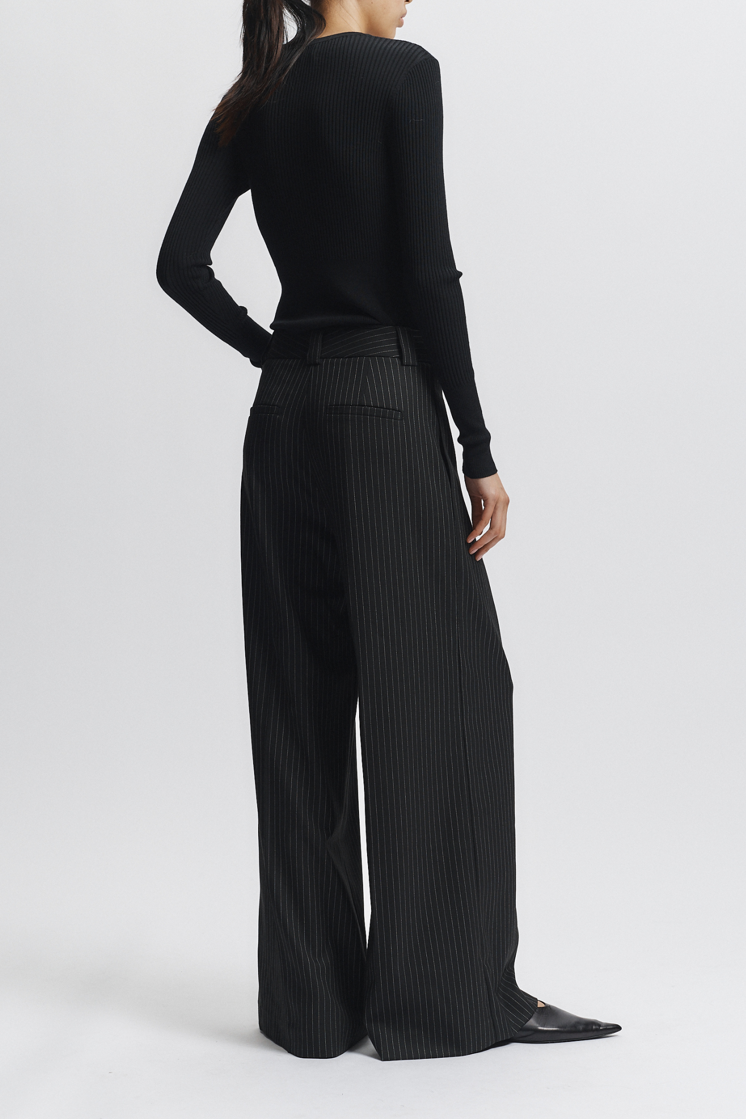 color-Charcoal Pinstripe