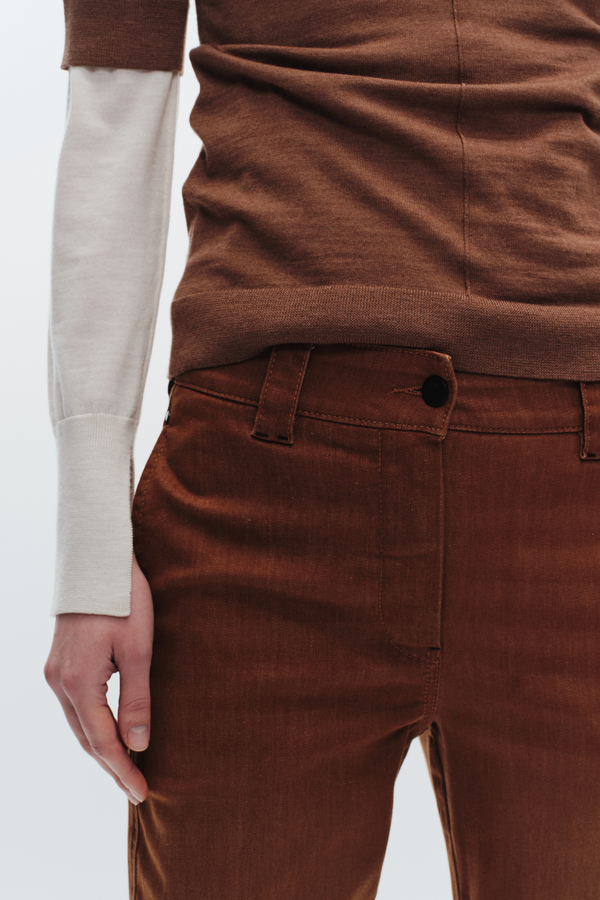 Nessa Denim Pant, Tobacco Wash