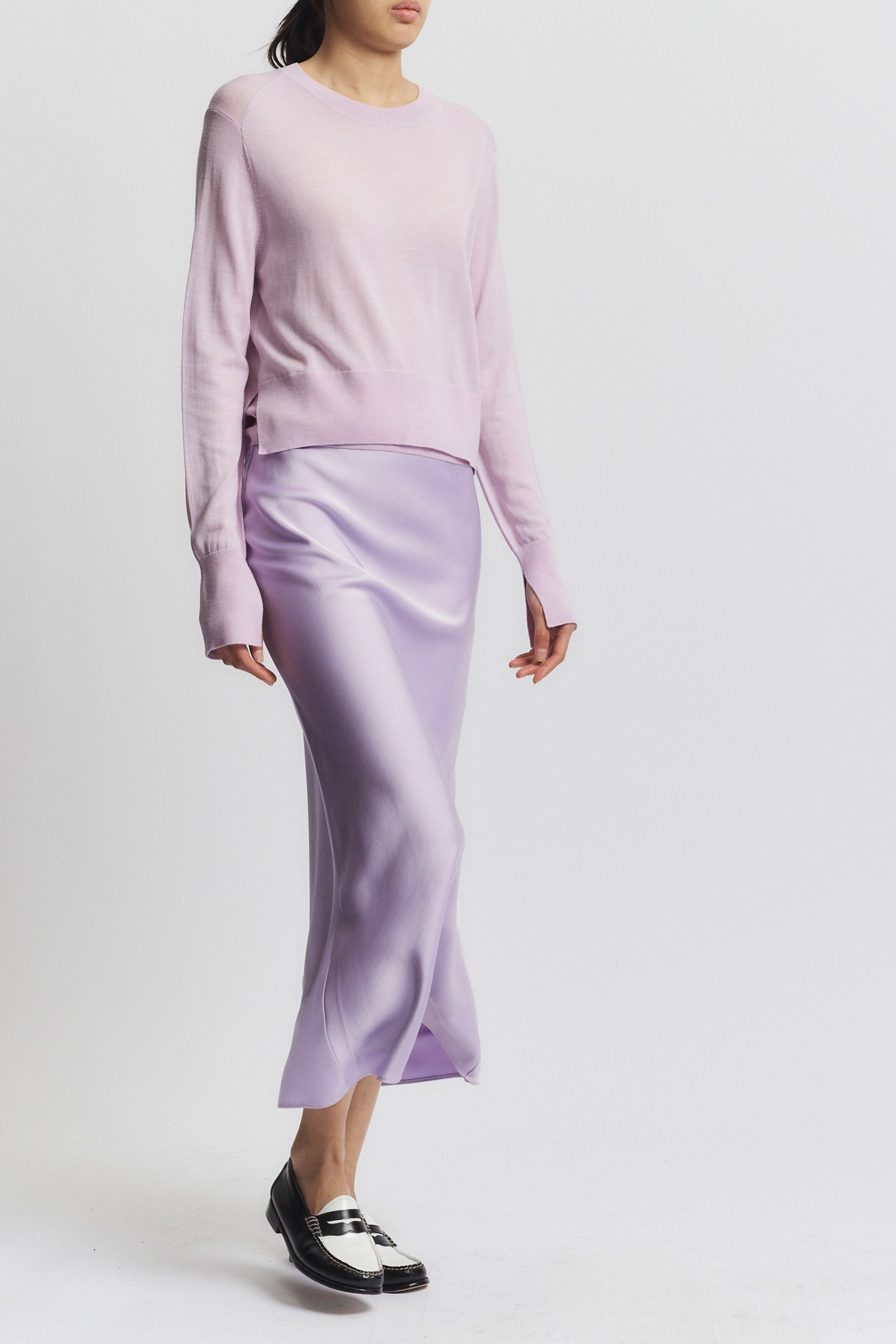 Talia Charmeuse Maxi Skirt, Lilac – SAINT ART