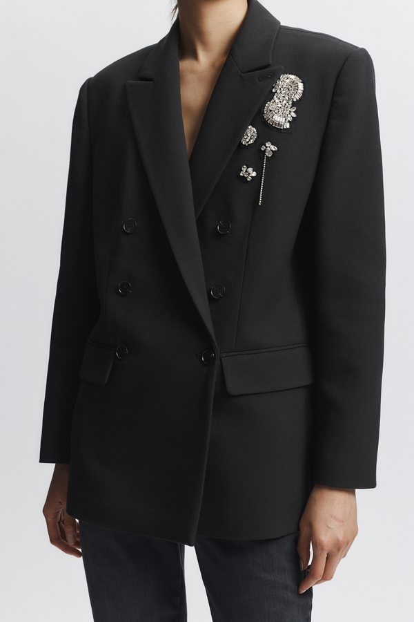 Tanner Embellished Blazer, Black