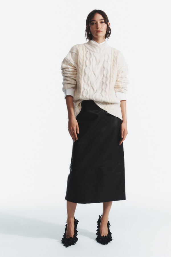 Greyson Cable Sweater, Cream