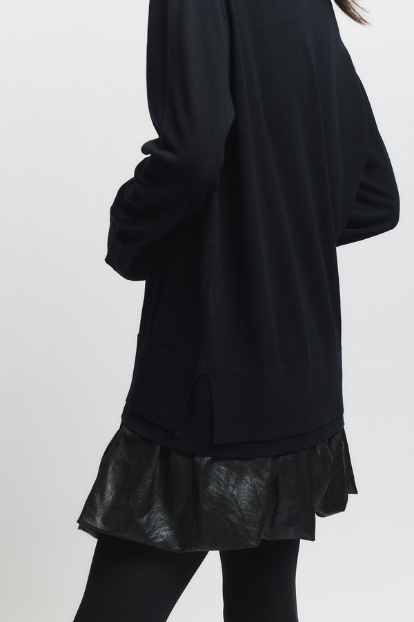 Dean Oversized Merino Wool Sweater, Black