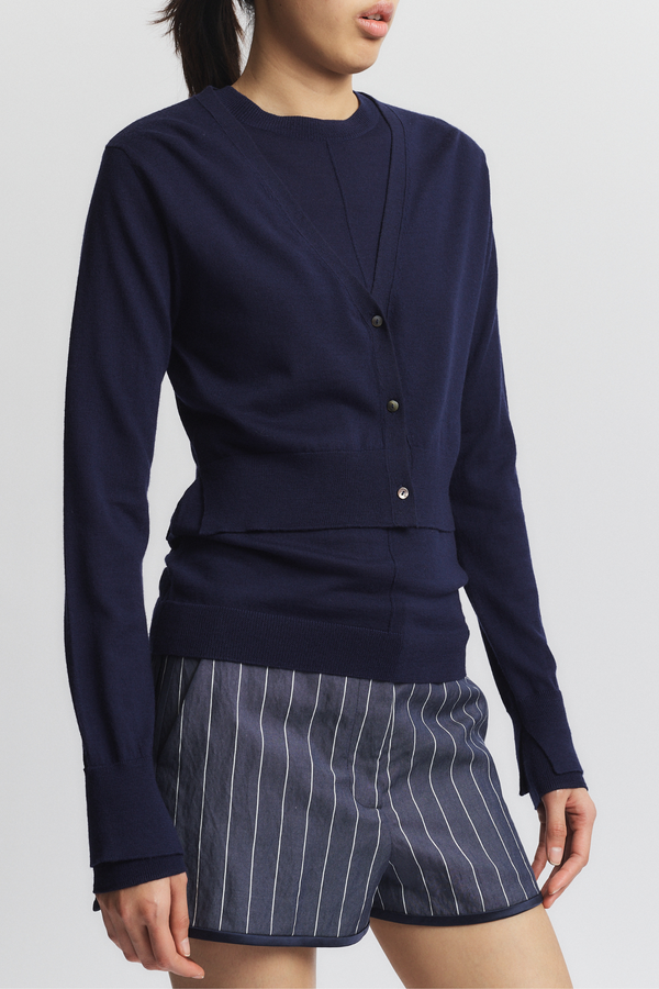 Nixon Cropped Cardigan, Navy