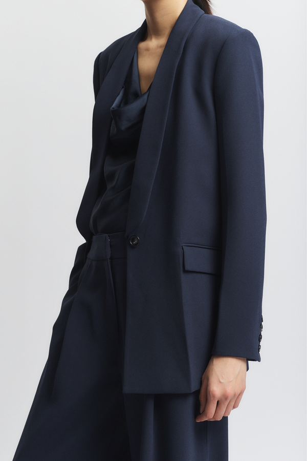 Lennox Everyday Blazer, Navy Crepe