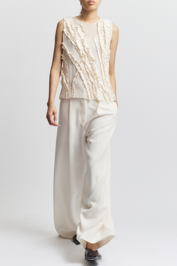 Naomi Sleeveless Blouse, Ivory