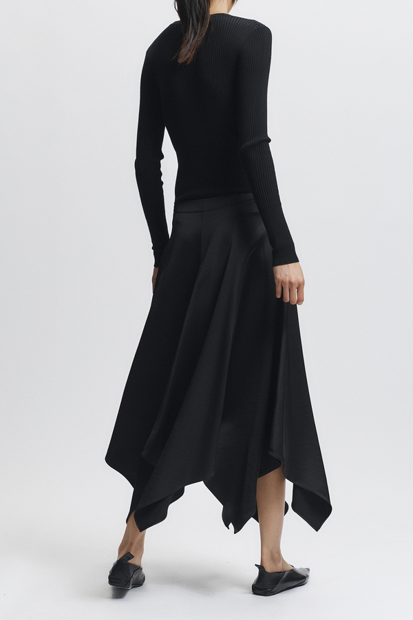 Landon Panel Skirt, Black