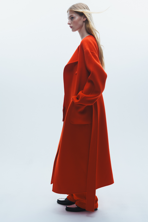 Aspen Wool Coat, Poppy Red