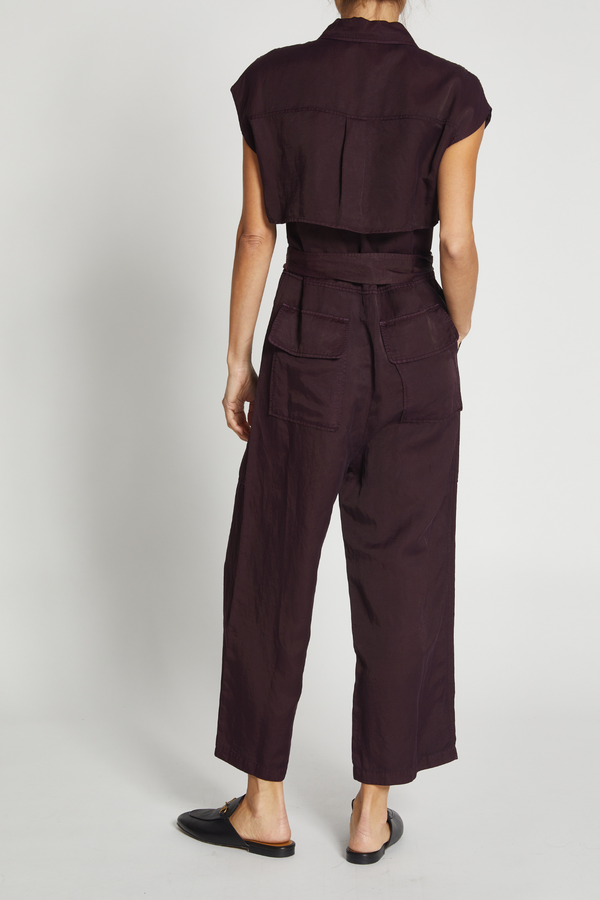 Maxine Short Sleeve Cargo Jumpsuit, Fig