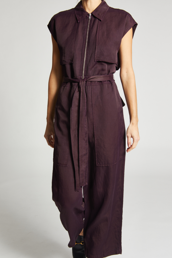 Maxine Short Sleeve Cargo Jumpsuit, Fig