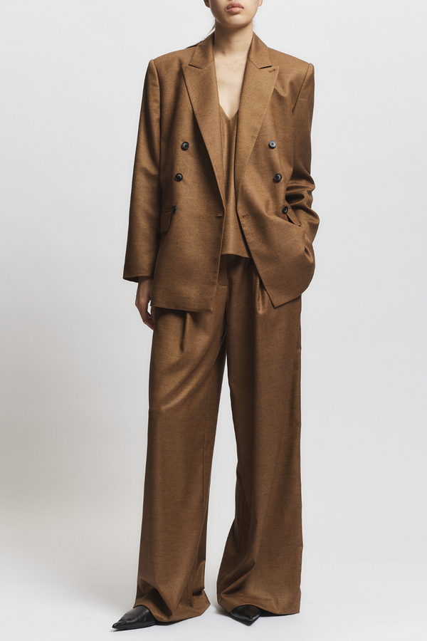Nevin Mid-Waisted Lightweight Trouser, Clove