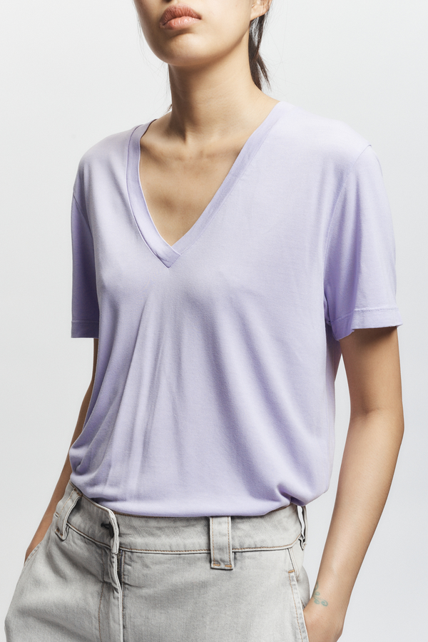 Beck V-Neck Jersey Tee, Lilac