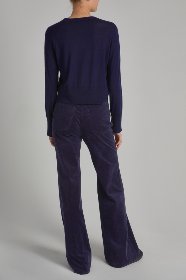 Aron Corduroy Flare Pant, Navy