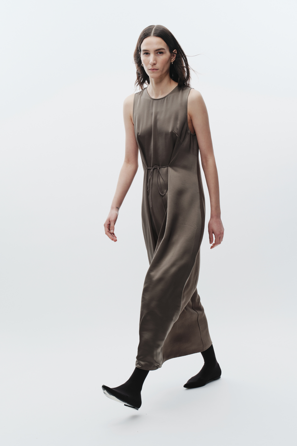 Grant Charmeuse Maxi Dress, Dusty Olive