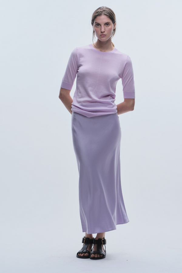 Talia Charmeuse Maxi Skirt, Lilac