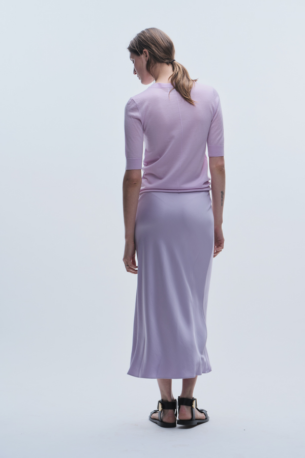 Talia Charmeuse Maxi Skirt, Lilac