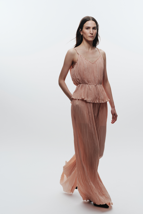 Hendrix Pleated Pant, Peach