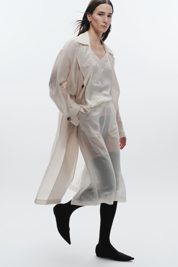 Idris Semi Sheer Skirt, Ivory