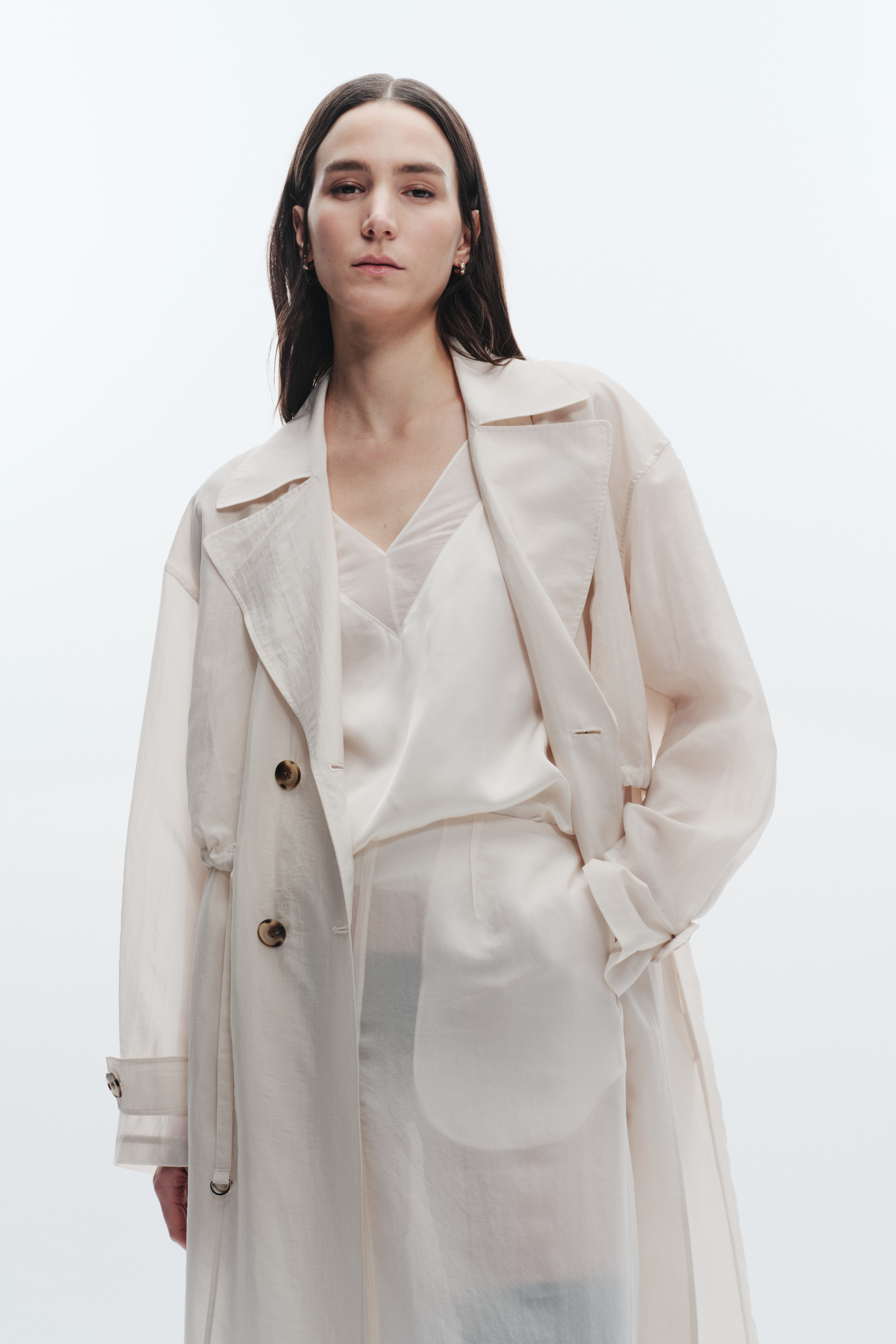 sheer sr DRESS TRENCH COAT (BEIGE) その他ブランド(ソノタ sheer sr DRESS TRENCH COAT (BEIGE) その他ブランド(ソノタ