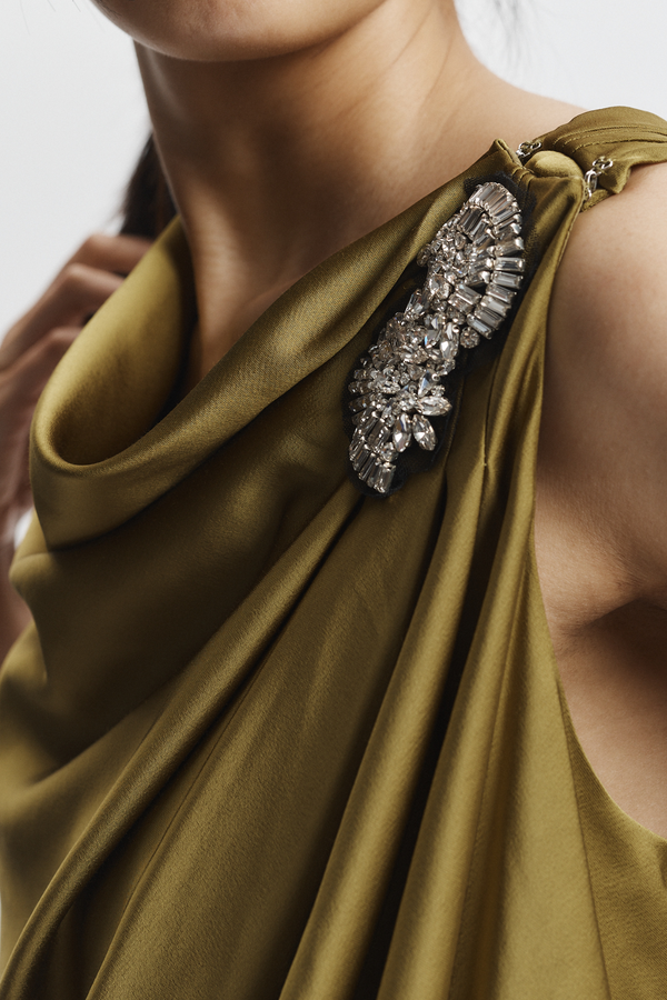 Henrik Draped Blouse, Moss