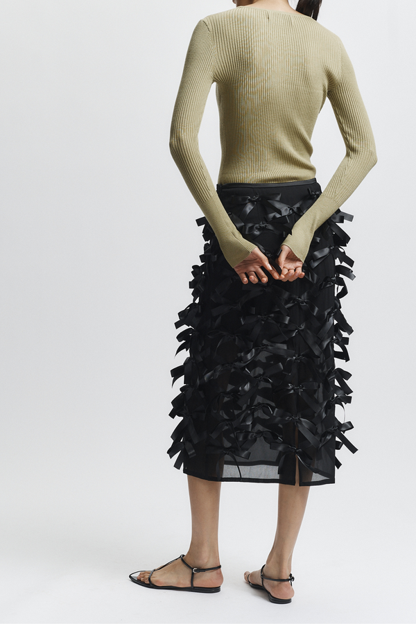 Gwen Bow Skirt, Black