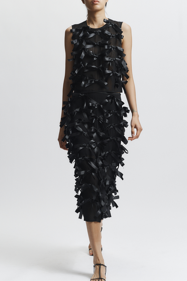 Harlee Bow Blouse, Black