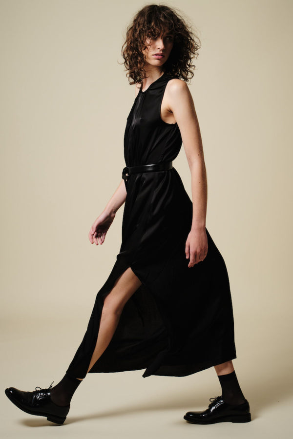 Tessa High Neck Sleeveless Maxi Dress, Black