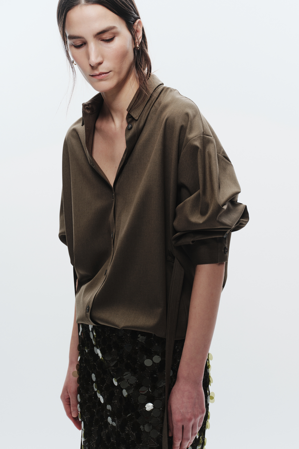 Kinn Oversized Shirt, Olive