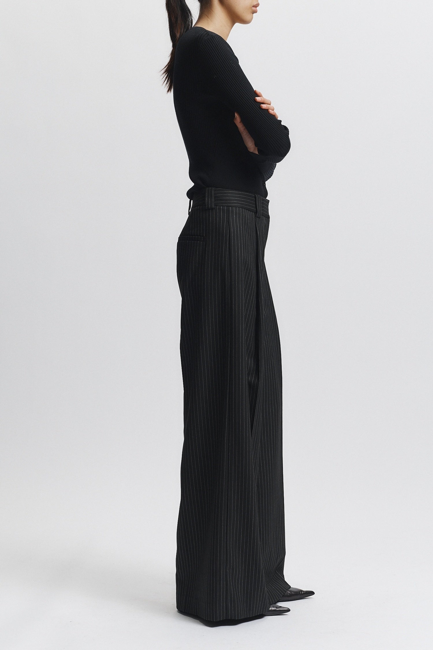 color-Charcoal Pinstripe