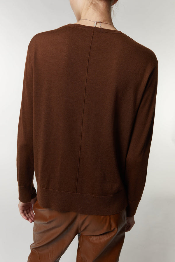 Bayley V-Neck Sweater, Brown
