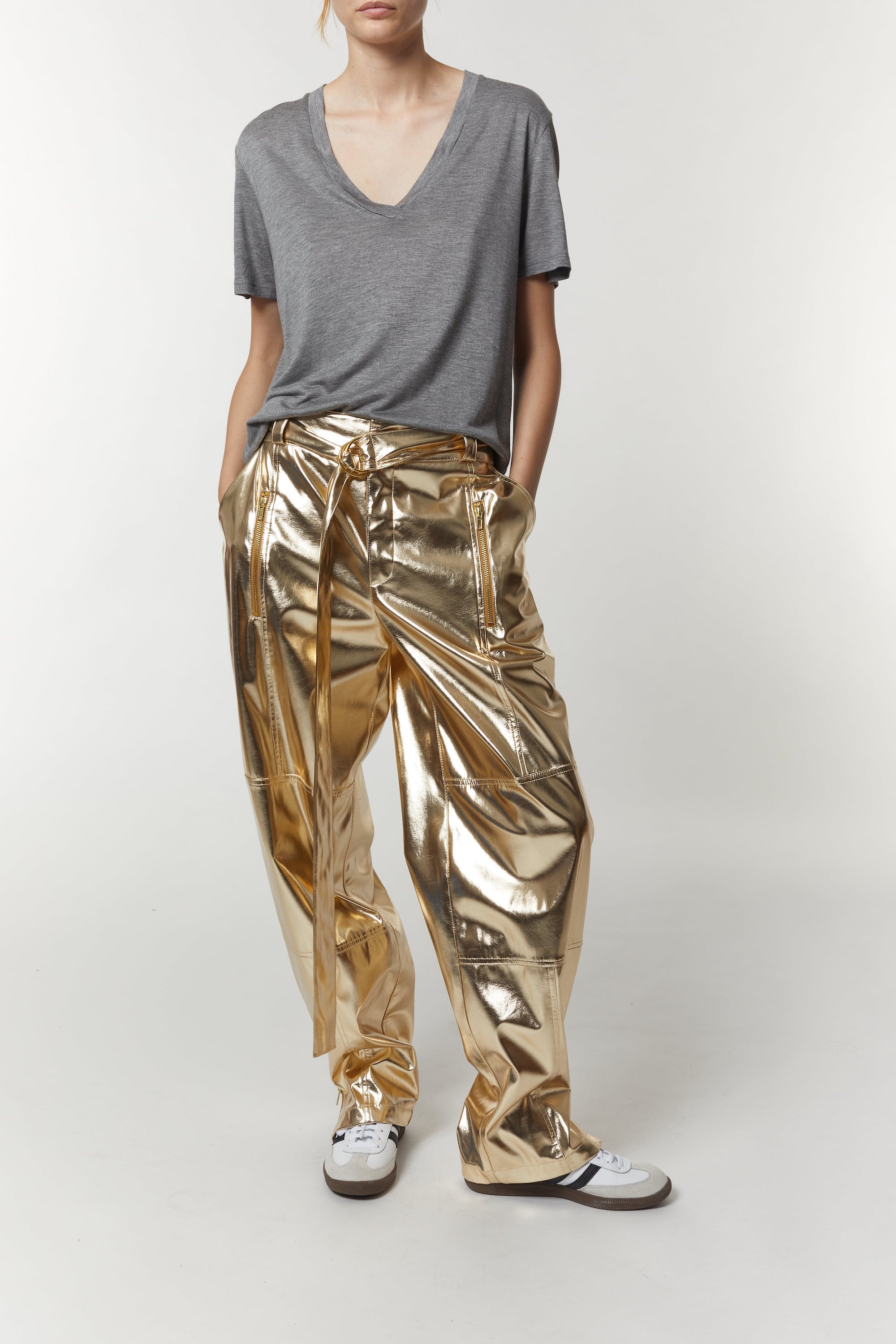 Courtney Vegan Leather Pant, Gold – SAINT ART