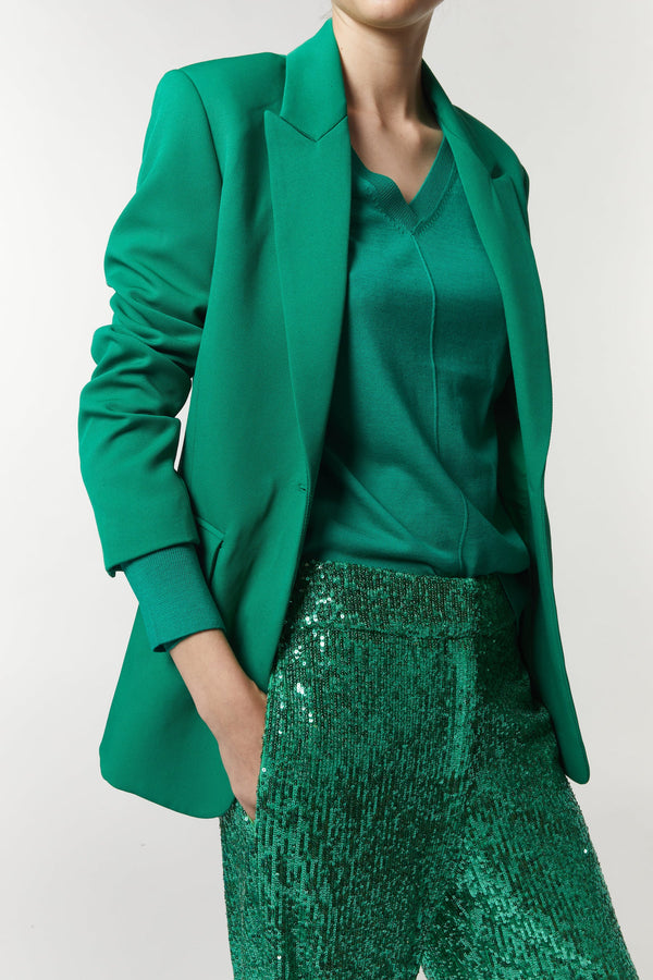 Bayley V-Neck Sweater, Emerald
