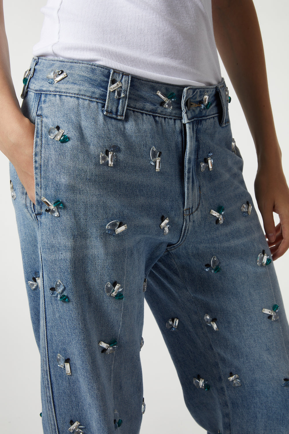 パンツ sundays best STONE WASHED BLUE DENIM 34 Menswear | Stone-Washed Wide Jeans, Light Blue
