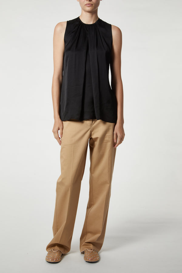 Sadie High Neck Sleeveless Blouse, Black