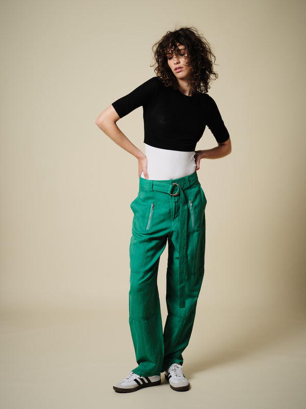 Courtney Mid-rise Pant, Pepper Green
